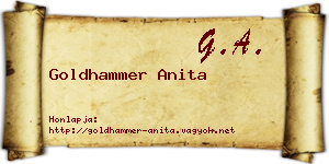 Goldhammer Anita névjegykártya